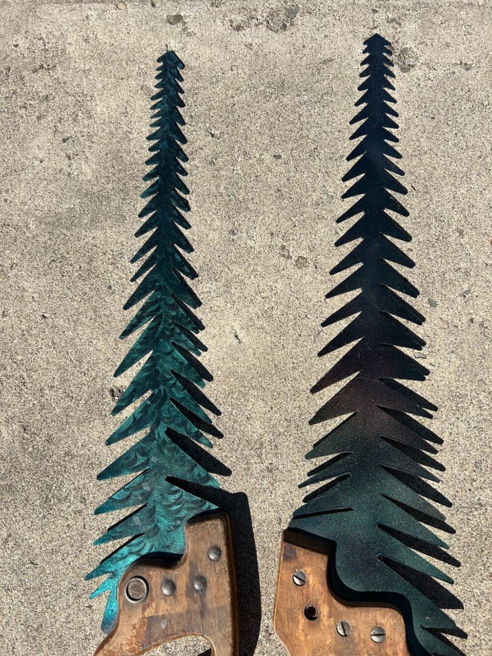Vintage Rustic Saw Blade Wall Decor Set Decorative folk art piece made from an